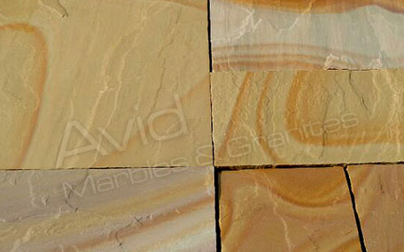 Rippon Buff Riven Sandstone Patio Paving Suppliers